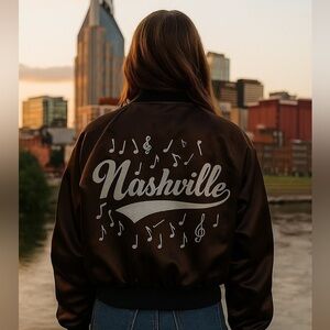 Vintage Diamond Dust Nashville Satin Varsity Jacket Size Medium Streetwear